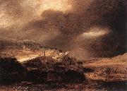 REMBRANDT Harmenszoon van Rijn Stormy Landscape wsty oil painting picture wholesale